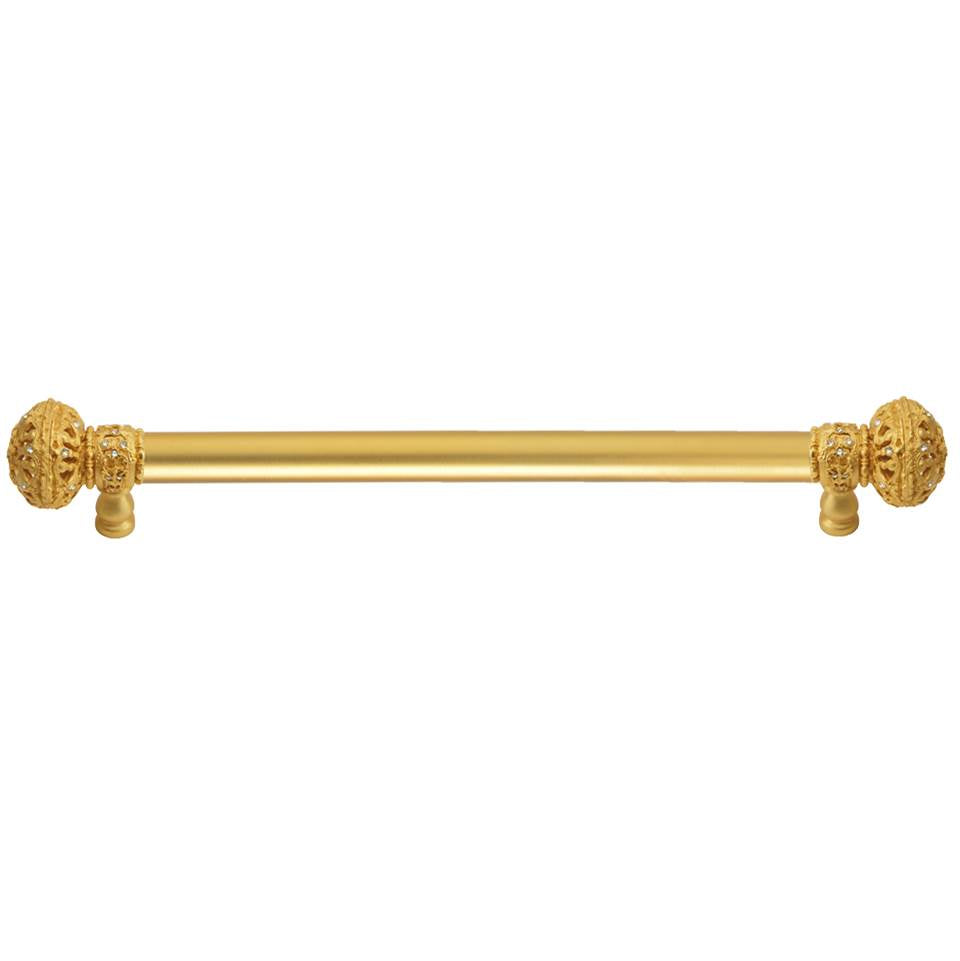 Carpe Diem Hardware - Juliane Grace 18'' O.C. Approx w/ 5/8'' Smooth Center Long Pull Large Finial w/ 56 Swarovski Crystals - Gilded Mercury