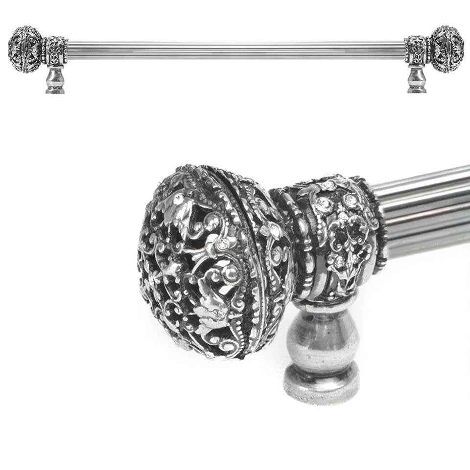Carpe Diem Hardware - Juliane Grace 22'' O.C. (Approximately) With 5/8'' Reeded Center Long Pull Large Finial With Clear Swarovski Crystals In Chalice. - Chalice