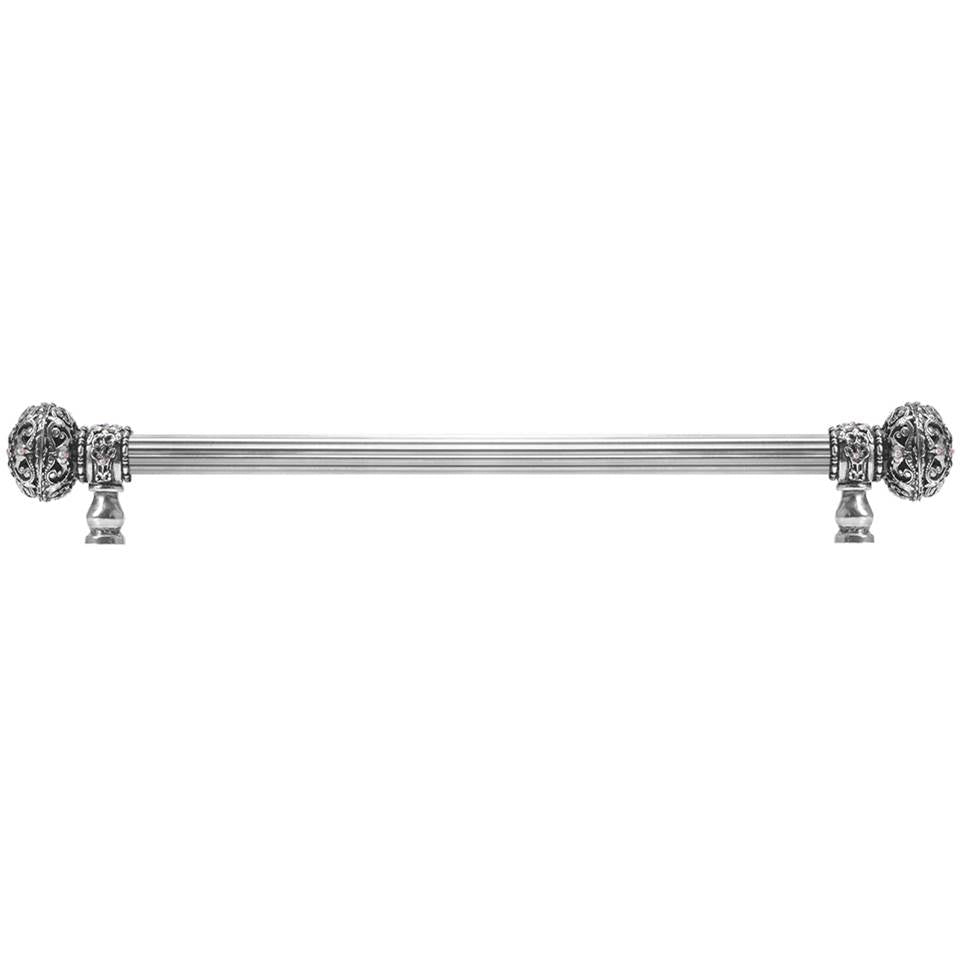 Carpe Diem Hardware - Juliane Grace 22'' O.C. (Approx) With 5/8'' Reeded Center Long Pull Large Finial W/ 56 Swarovski Clear and Aurore Boreale Crystals - Chalice