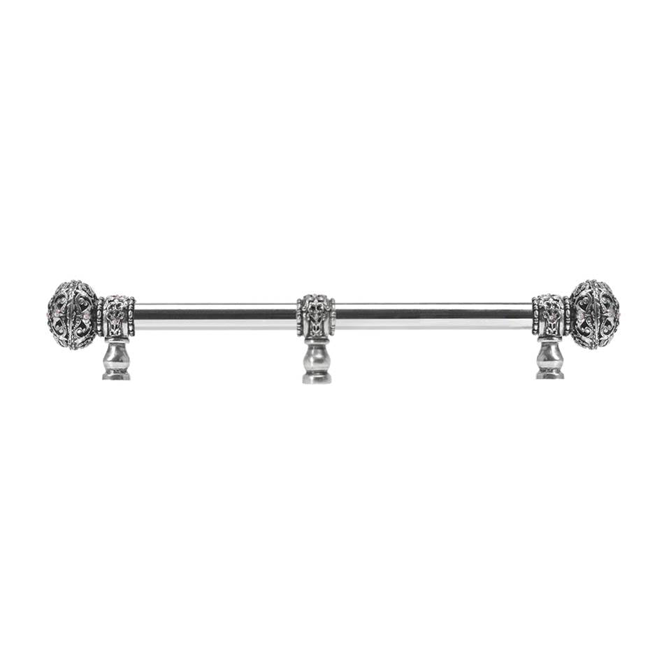 Carpe Diem Hardware - Juliane Grace 12'' O.C.Approx w/ 5/8'' Smooth Center Long Pull Large Finial w/ 65 Swarovski Crystals w/ Center Brace - Chalice