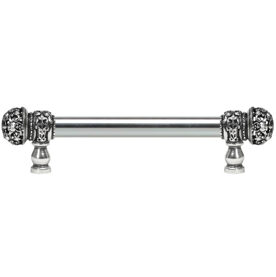 Carpe Diem Hardware - Juliane Grace 6'' O.C. (Approximately) With 5/8'' Smooth Center Long Pull Small Finial With Clear Swarovski Crystals In Chalice. - Chalice