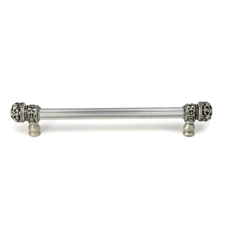 Carpe Diem Hardware - Juliane Grace 9'' O.C. Approx w/ 5/8'' Smooth Center Long Pull Small Finial w/ 52 Swarovski Crystals - Soft Gold