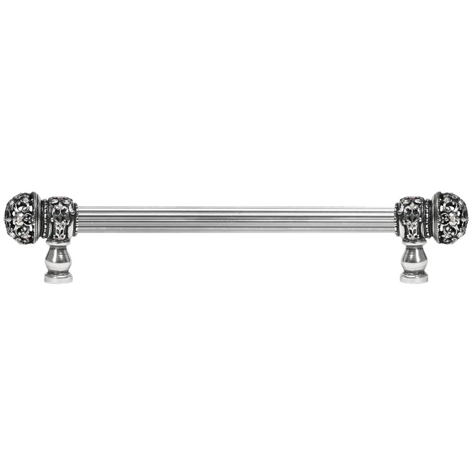 Carpe Diem Hardware - Juliane Grace 9'' O.C. (Approx) With 5/8'' Reeded Center Long Pull Small Finial W/ 52 Swarovski Clear and Aurore Boreale Crystals - Chalice