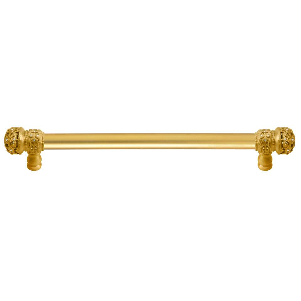Carpe Diem Hardware - Juliane Grace 12'' O.C. (Approx) With 5/8'' Smooth Center Long Pull Small Finial W/ 52 Swarovski Clear and Aurore Boreale Crystals - Gilded Mercury