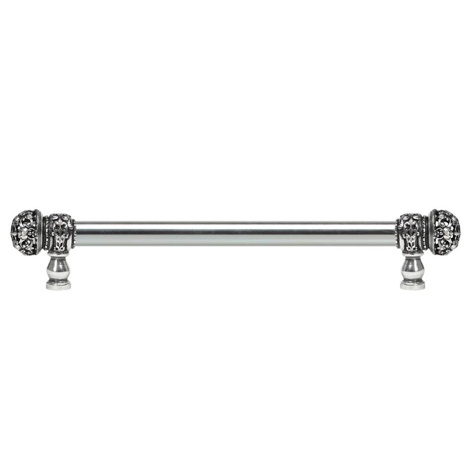 Carpe Diem Hardware - Juliane Grace 12'' O.C. (Approx) With 5/8'' Smooth Center Long Pull Small Finial W/ 52 Swarovski Clear and Aurore Boreale Crystals - Chalice