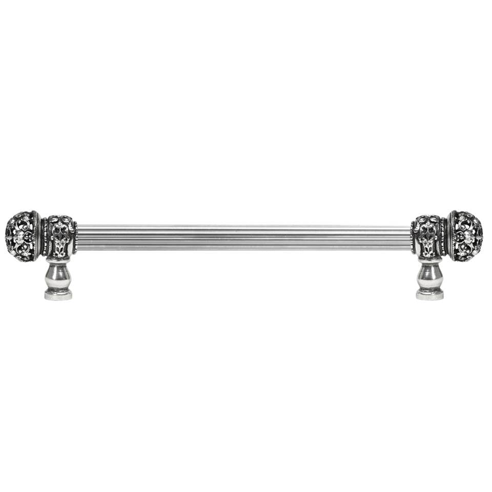 Carpe Diem Hardware - Juliane Grace 12'' O.C. (Approximately) With 5/8'' Reeded Center Long Pull Small Finial With Clear Swarovski Crystals In Chalice. - Chalice