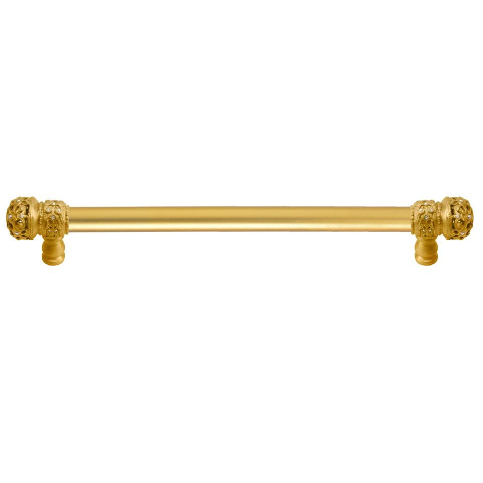 Carpe Diem Hardware - Juliane Grace 18'' O.C Approx w/ 5/8'' Smooth Center Long Pull Small Finial w/ 52 Swarovski Crystals - Gilded Mercury
