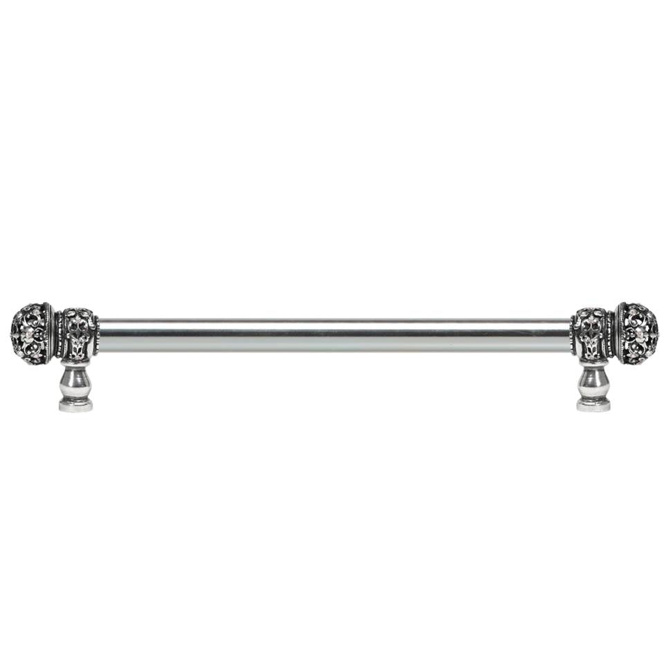 Carpe Diem Hardware - Juliane Grace 18'' O.C (Approx) With 5/8'' Smooth Center Long Pull Small Finial W/ 52 Swarovski Clear and Aurore Boreale Crystals - Chalice