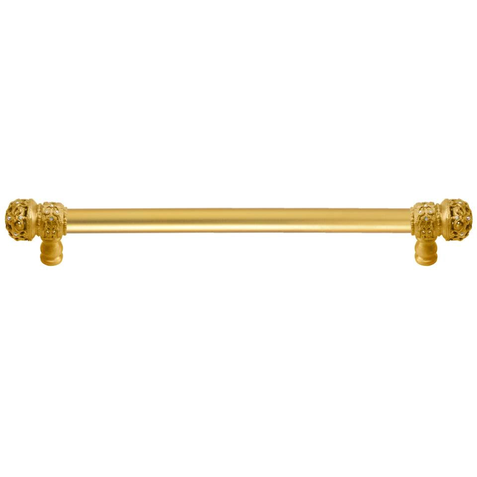 Carpe Diem Hardware - Juliane Grace 22'' O.C. (Approx) With 5/8'' Smooth Center Long Pull Small Finial W/ 52 Swarovski Clear and Aurore Boreale Crystals - Gilded Mercury