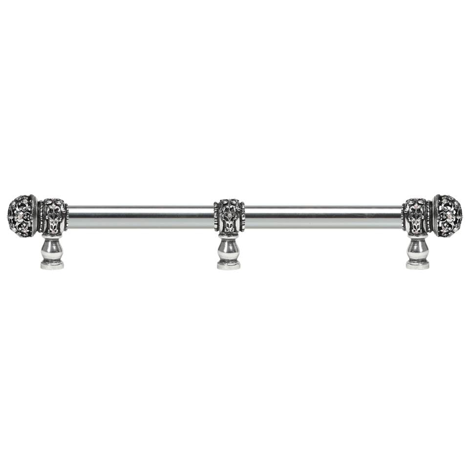 Carpe Diem Hardware - Juliane Grace 22'' O.C. (Approx) With 5/8'' Smooth Center Long Pull Small Finial W/ 61 Swarovski Clear and Aurore Boreale Crystals With Center Brace - Chalice