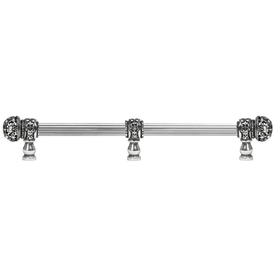Carpe Diem Hardware - Juliane Grace 22'' O.C. (Approximately) With 5/8'' Reeded Center Long Pull and Center Brace Small Finial With Clear Swarovski Crystals In Chalice. - Chalice