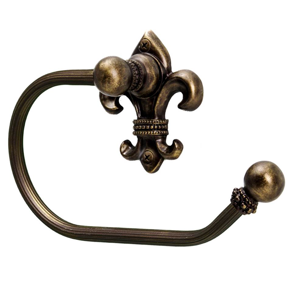 Carpe Diem Hardware - Charlemagne Swing Tissue Reeded Ring Right - Antique Brass