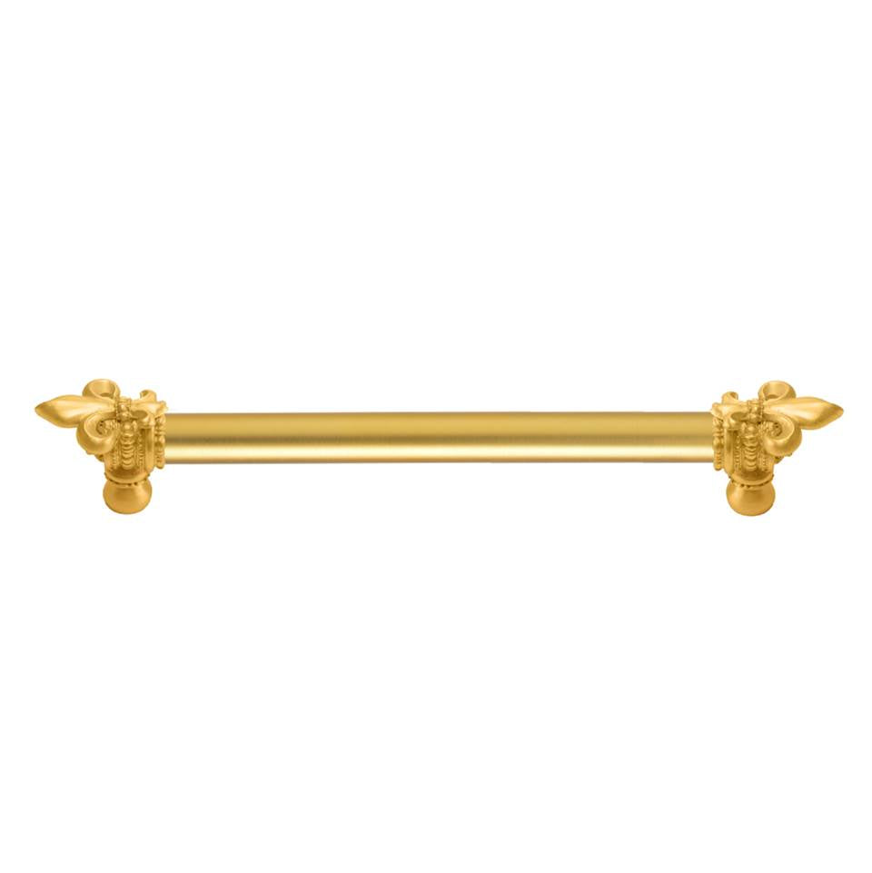 Carpe Diem Hardware - Charlemagne 9'' O.C. (Approximately) With 5/8'' Smooth Center Long Pull With Large Fleur De Lys - Gilded Mercury