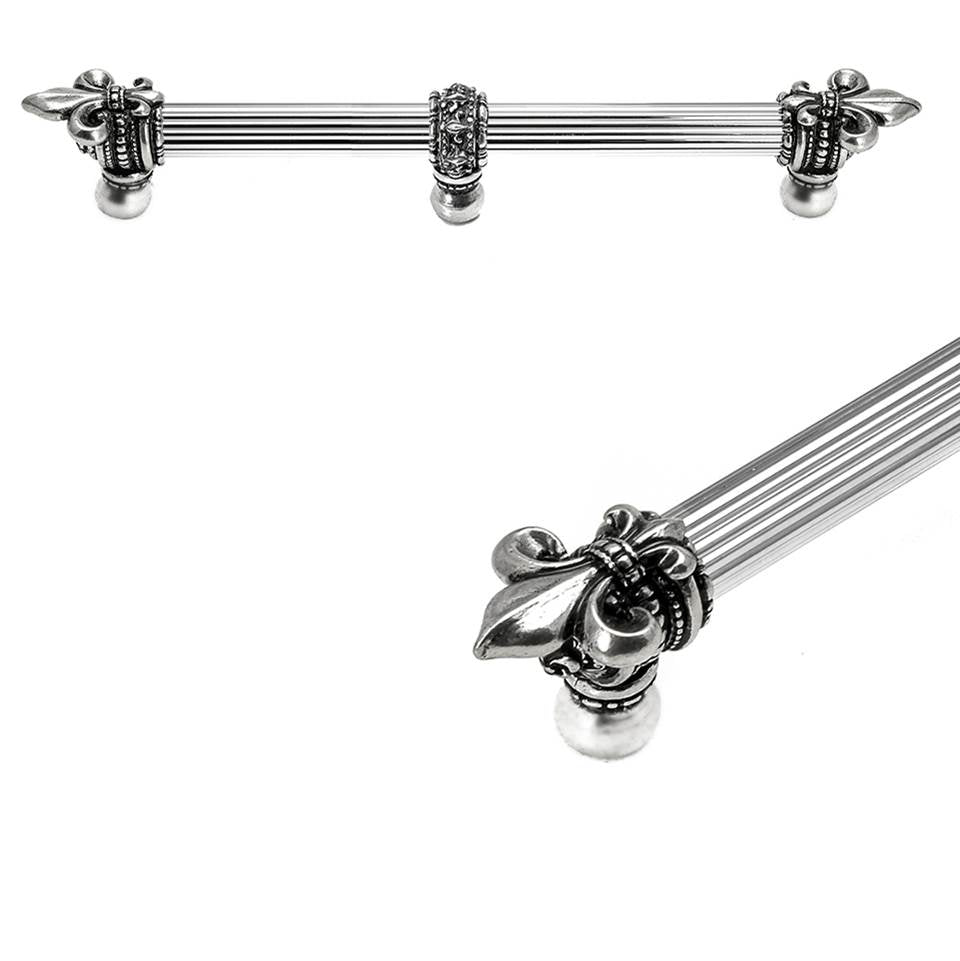 Carpe Diem Hardware - Charlemagne 12'' O.C. (Approximately) With 5/8'' Reeded Center Long Pull With Large Fleur De Lys With Center Brace - Chalice
