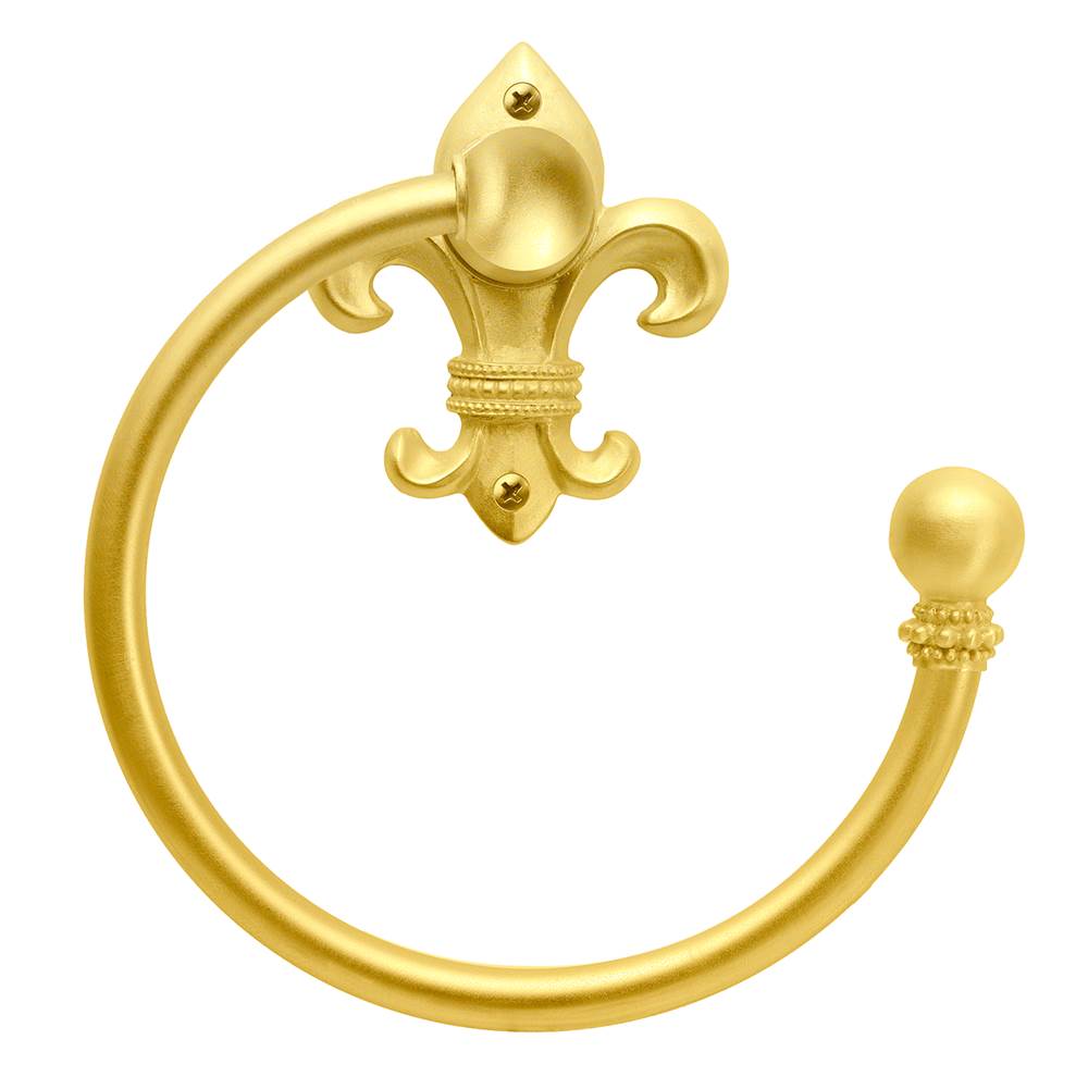 Carpe Diem Hardware - Charlemagne Swing Towel Smooth Ring Right - Gilded Mercury