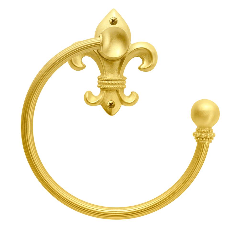 Carpe Diem Hardware - Charlemagne Swing Towel Reeded Ring Right - Gilded Mercury