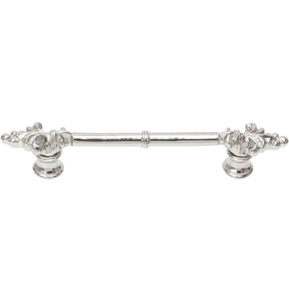 Carpe Diem Hardware - Charlemagne Classic 4'' O.C. Pull With Small Fleur De Lys On Ends In Platinum. - Platinum
