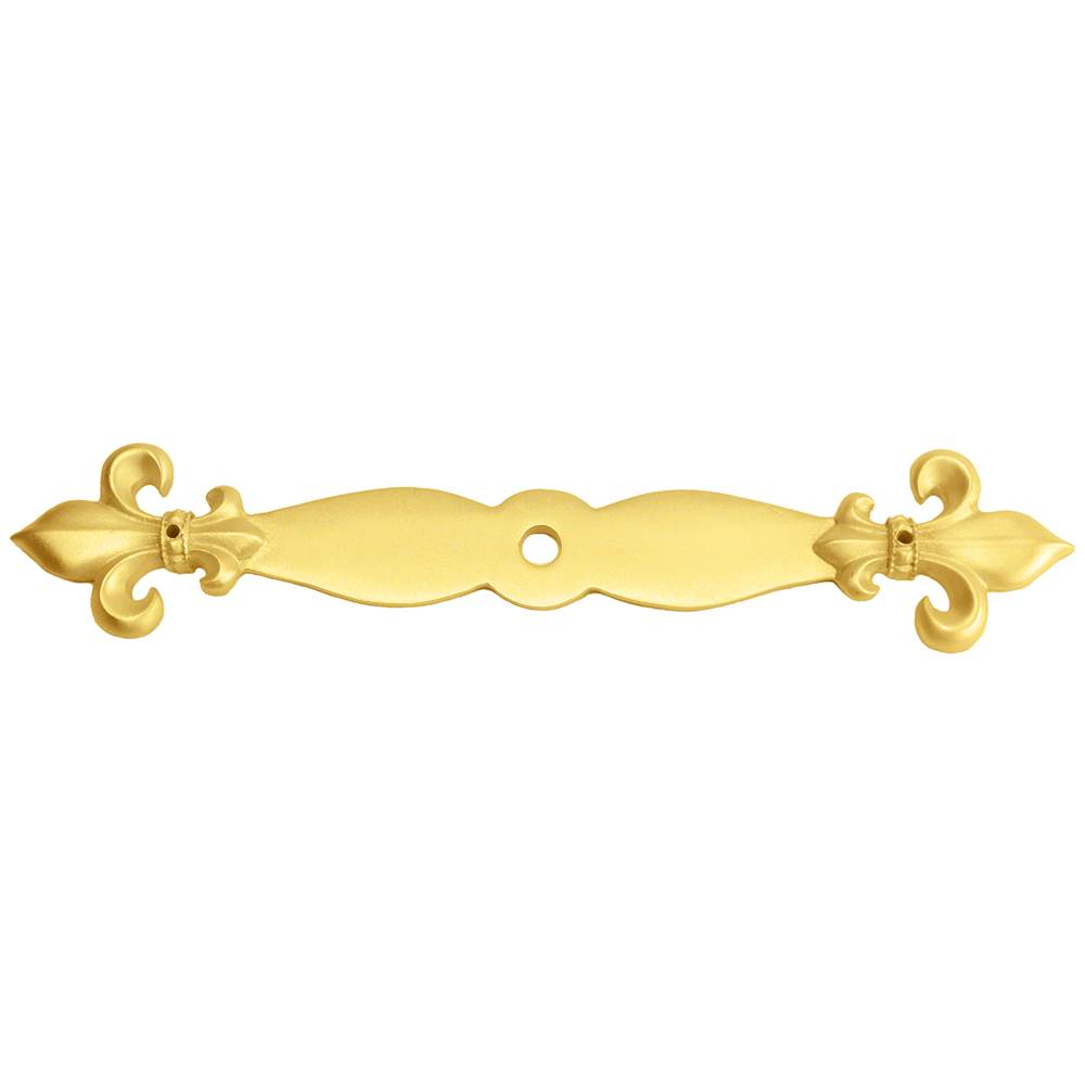 Carpe Diem Hardware - Charlemagne Large Escutcheon With Large Fleur De Lys On Ends - Gilded Mercury