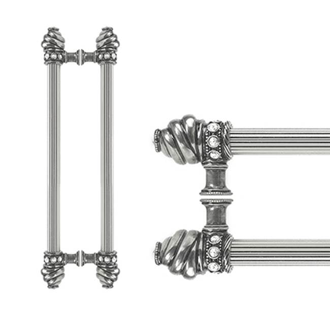 Carpe Diem Hardware - Cache Back To Back 18'' O.C. Approx w/ 5/8'' Reeded Center Long Pull w/ Swarovski Crystals - Chalice