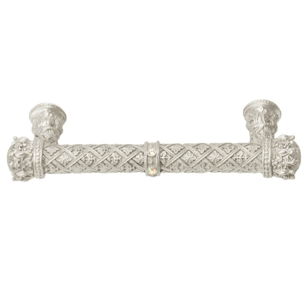 Carpe Diem 6131-11Cab Crowning Glory Queen Anne Satin Queen Anne 4'' O.C. Pull W/ Swarovski Crystals