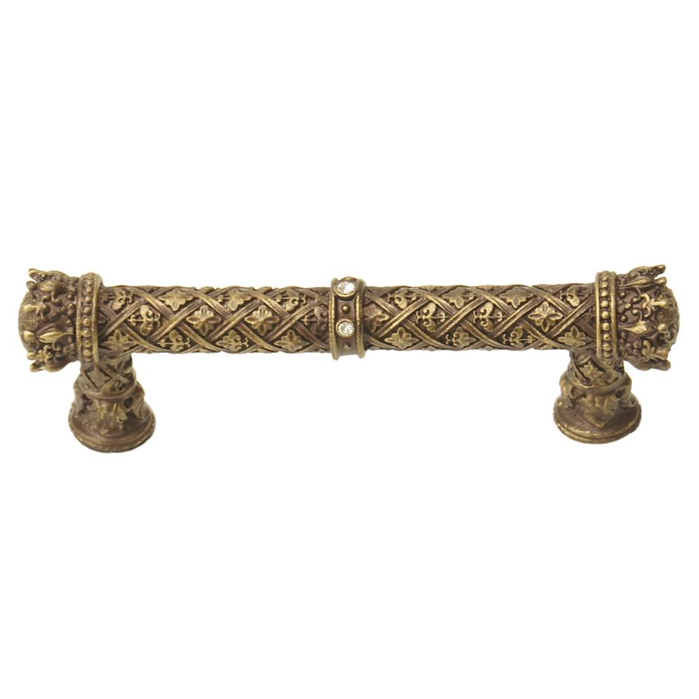 Carpe Diem Hardware - Carpe Diem 6131-9C Crowning Glory Queen Anne Chalice Queen Anne 4'' O.C. Pull W/ Swarovski Crystals - Chalice