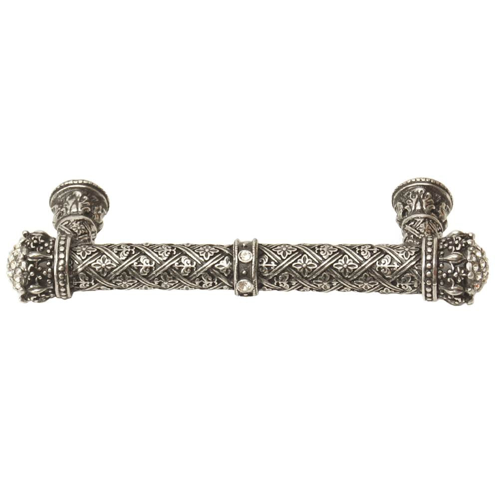 Carpe Diem 6329-3C Crowning Glory Queen Elizabeth Antique Brass Queen Elizabeth 4'' O.C. Pull W/ Swarovski Crystals
