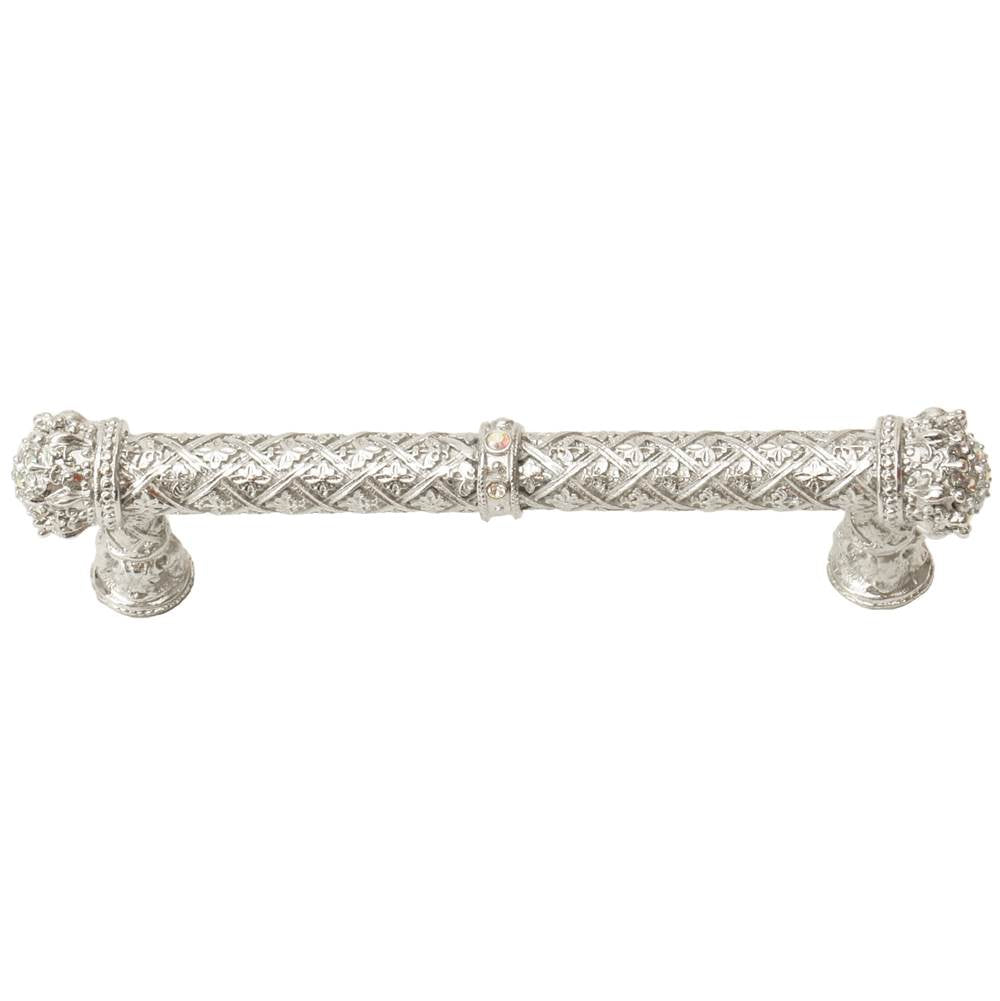 Carpe Diem Hardware - Carpe Diem 6330-24Cab Crowning Glory Queen Elizabeth Platinum Queen Elizabeth 5'' O.C. Pull W/ Swarovski Crystals - Platinum