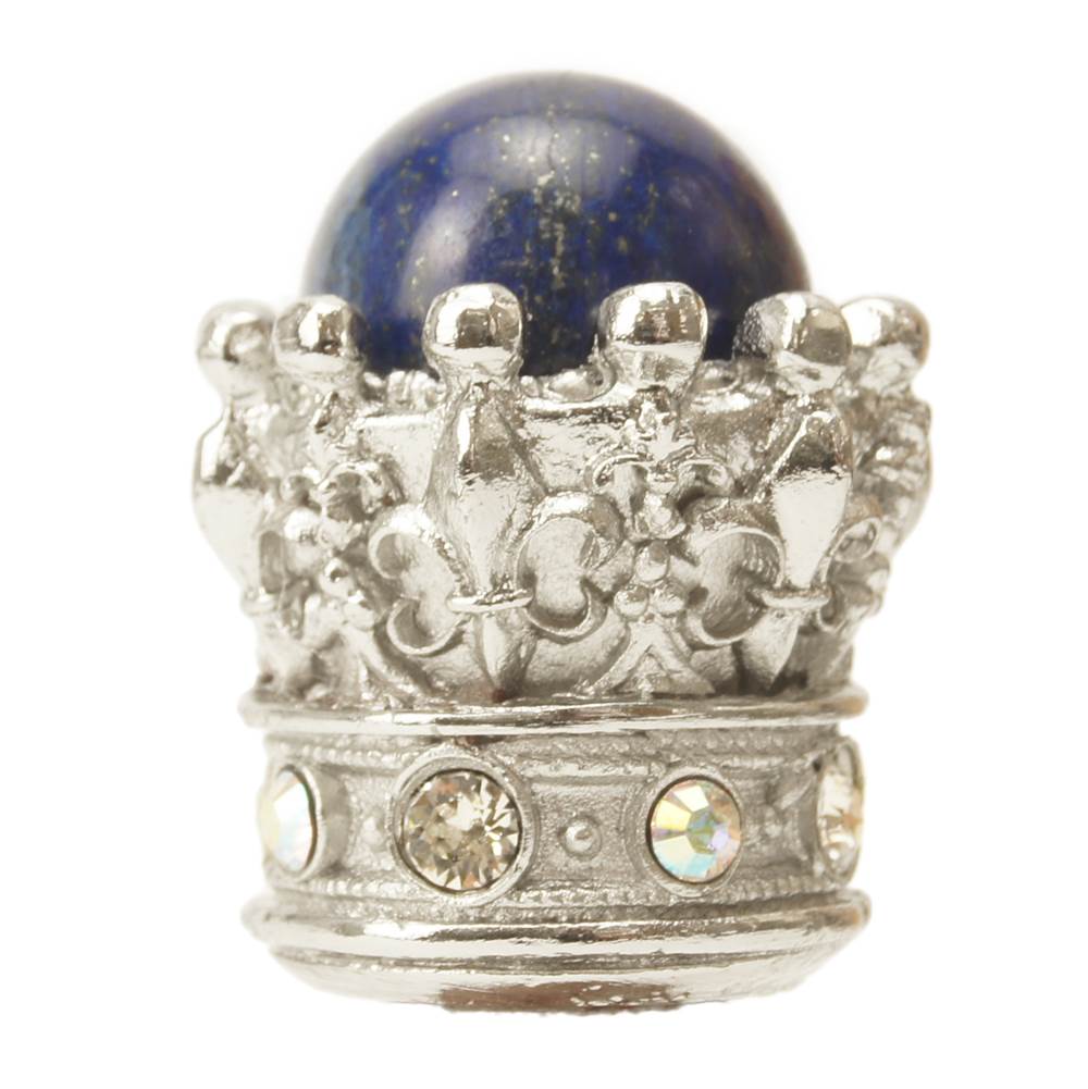 Carpe Diem Hardware - Carpe Diem 6505-24Cablap Crowning Glory Queen Penelope Platinum Queen Penelope Large Knob W/ Swarovski Crystals and Semi-Precious Stones - Platinum