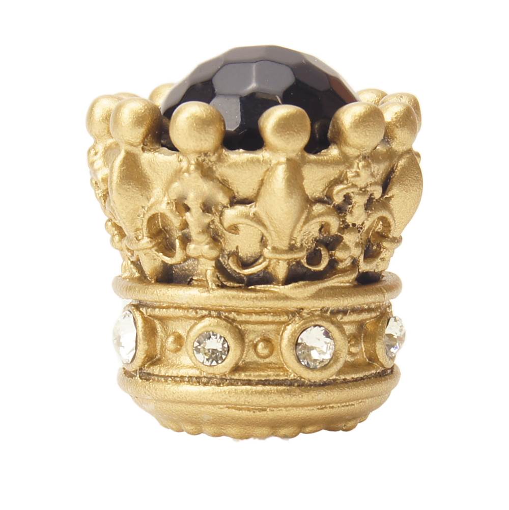 Carpe Diem Hardware - Carpe Diem 6505-27Cox Crowning Glory Queen Penelope Soft Gold Queen Penelope Large Knob W/ Swarovski Crystals and Semi-Precious Stones - Soft Gold