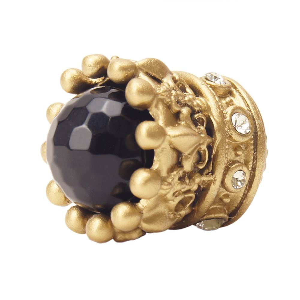 Carpe Diem 6505-27Cox Crowning Glory Queen Penelope Soft Gold Queen Penelope Large Knob W/ Swarovski Crystals and Semi-Precious Stones
