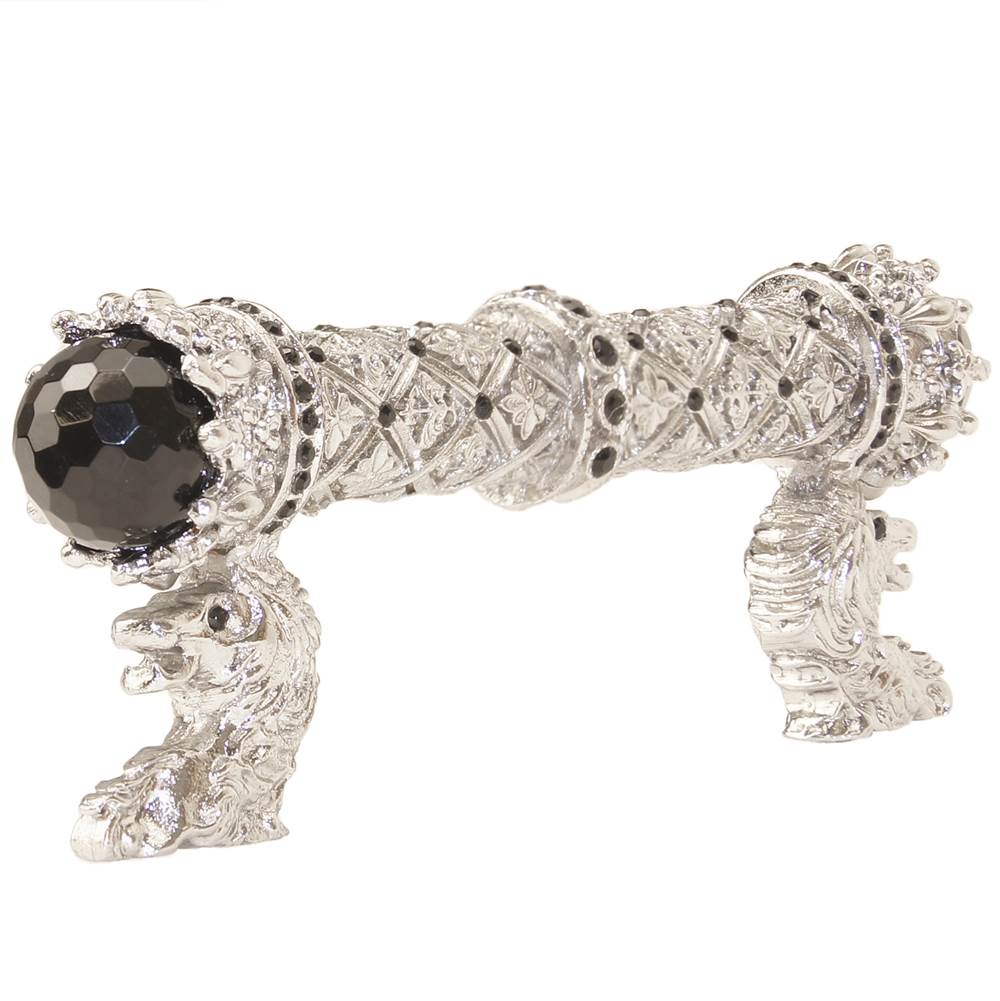 Carpe Diem 6520-24Jox Crowning Glory Queen Penelope Platinum Queen Penelope 3'' O.C. Pull W/ Swarovski Crystals and Semi-Precious Stones