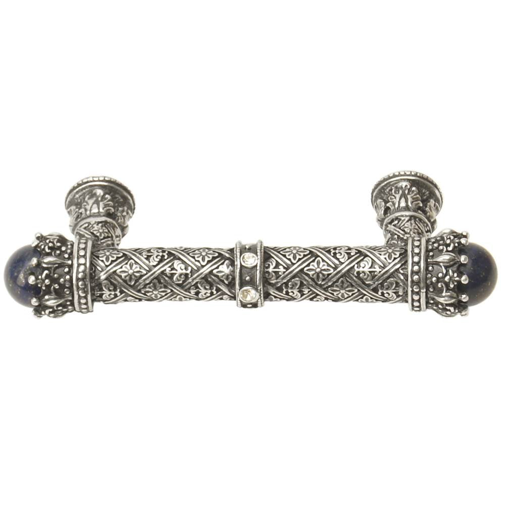 Carpe Diem 6528-24Clap Crowning Glory Queen Penelope Platinum Queen Penelope 3'' O.C. Pull W/ Swarovski Crystals and Semi-Precious Stones