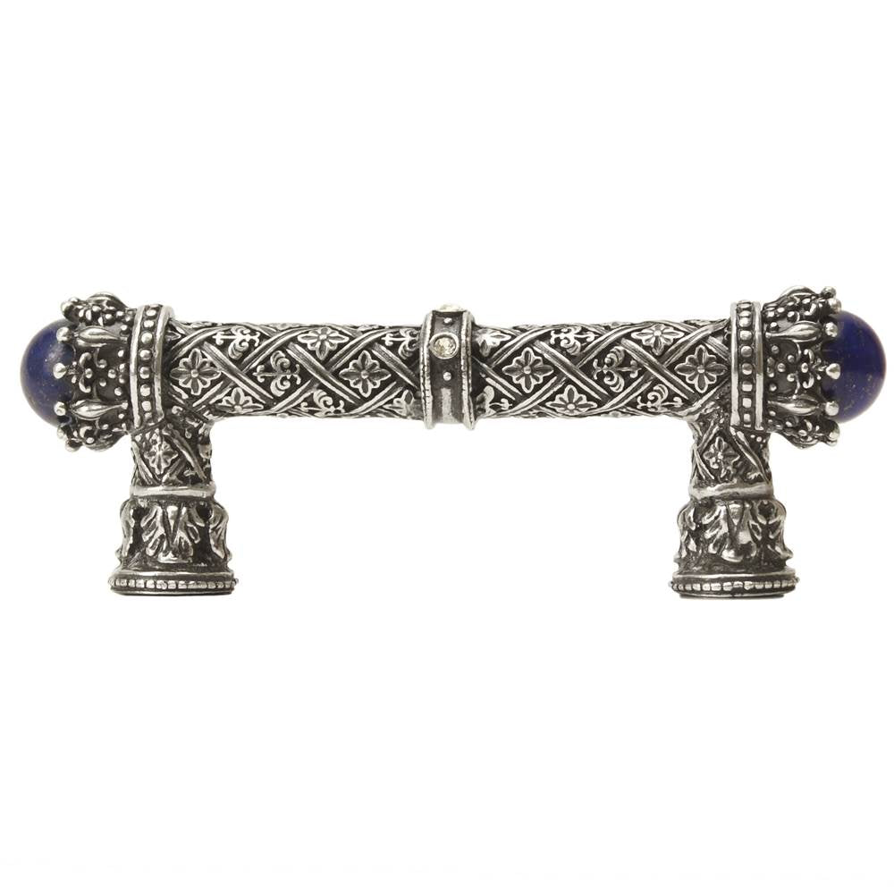 Carpe Diem 6528-24Clap Crowning Glory Queen Penelope Platinum Queen Penelope 3'' O.C. Pull W/ Swarovski Crystals and Semi-Precious Stones