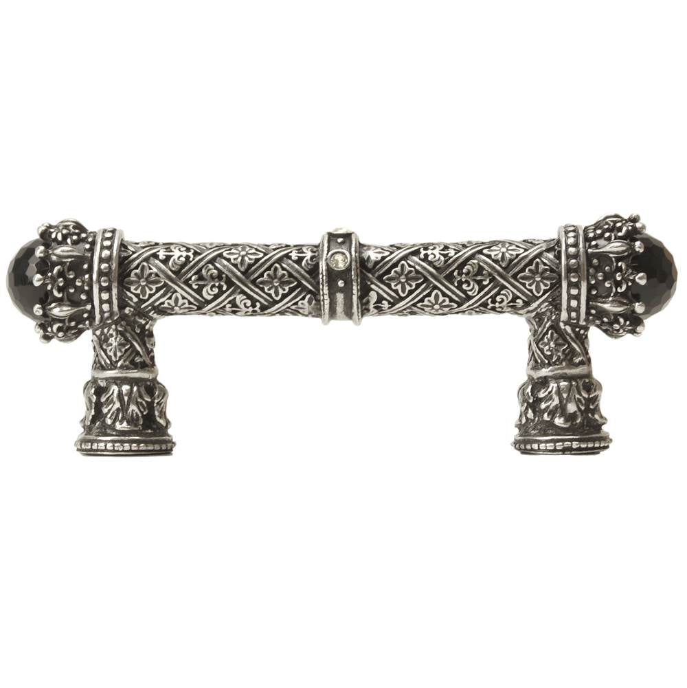 Carpe Diem 6528-24Cox Crowning Glory Queen Penelope Platinum Queen Penelope 3'' O.C. Pull W/ Swarovski Crystals and Semi-Precious Stones