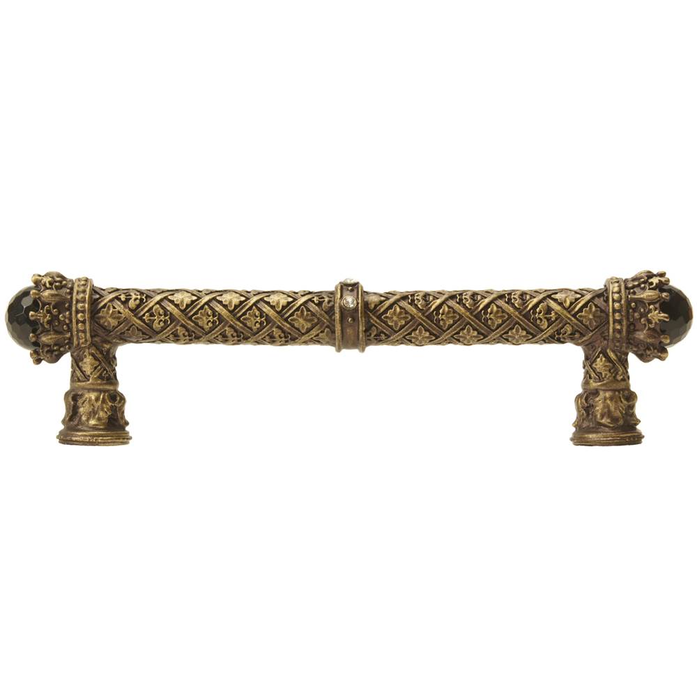 Carpe Diem 6530-3Cox Crowning Glory Queen Penelope Antique Brass Queen Penelope 5'' O.C. Pull W/ Swarovski Crystals and Semi-Precious Stones