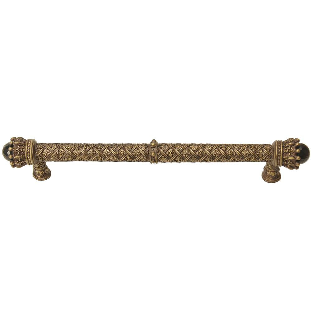Carpe Diem Hardware - Carpe Diem 6914-3Ox Crowning Glory King George Antique Brass King George 9'' O.C. Pull W/Semi-Precious Stones - Antique Brass
