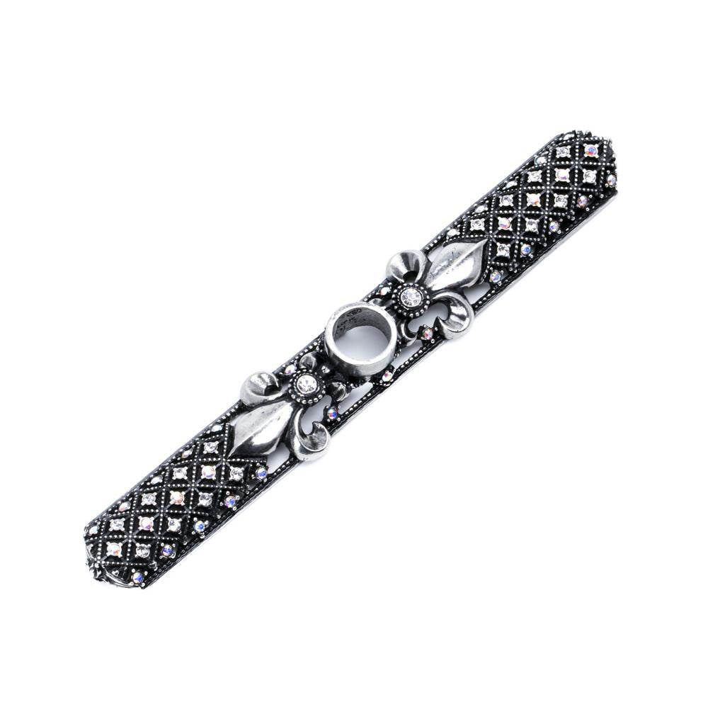 Carpe Diem Hardware - Versailles Large Rectangular Escutcheon Fleur De Lys w/ Swarovski Crystals - Chalice