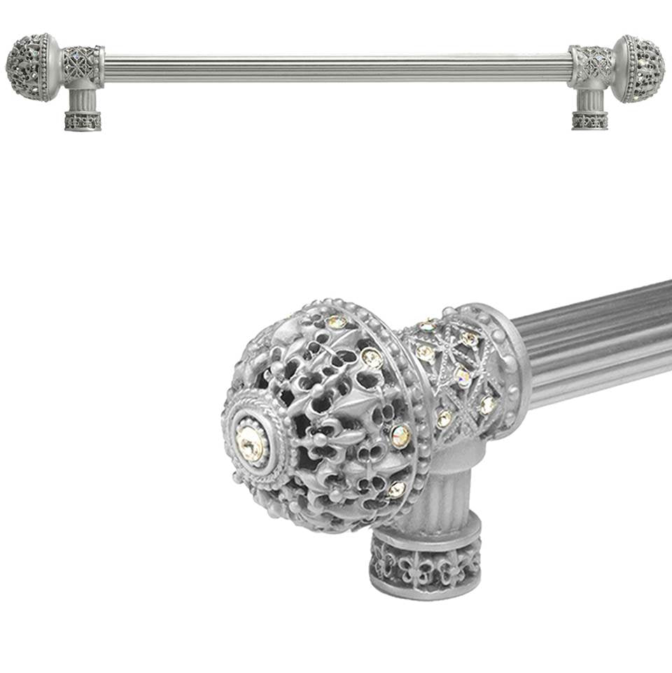 Carpe Diem Hardware - Carpe Diem Hardware 7649R-23Ab Versailles Chrysalis Fleur De Lys 18'' O.C. Approx Long Pull Large Finial W/ Swarovski Crystals W/ 5/8'' Reeded Center - Chrysalis