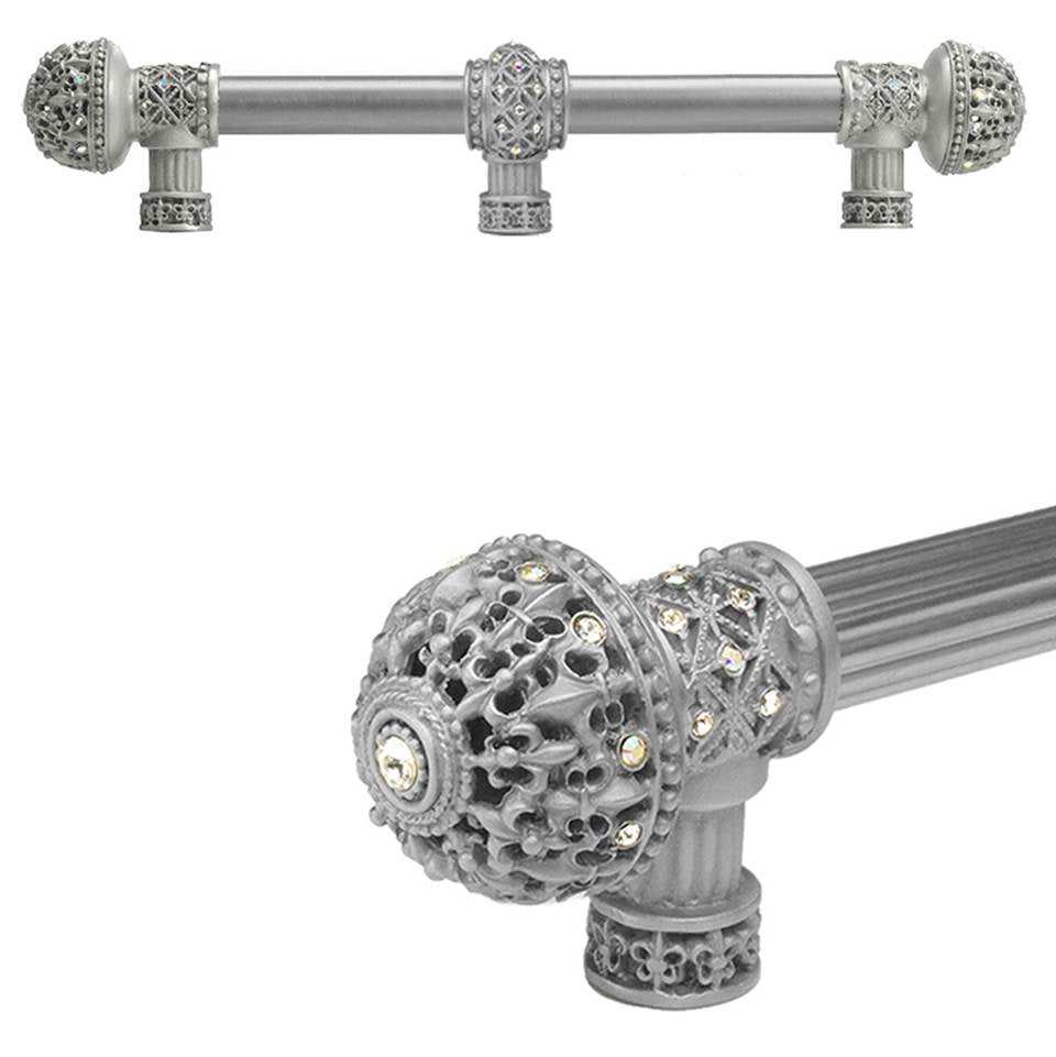 Carpe Diem Hardware - Carpe Diem Hardware 7661-23Ab Versailles Chrysalis Fleur De Lys 9'' O.C. Approx Long Pull Large Finial W/ Swarovski Crystals W/ 5/8'' Smooth Center W/ Center Brace - Chrysalis