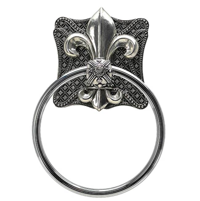 Carpe Diem Hardware - Versailles Full Swing Towel Smooth Ring w/Swarovski Crystals - Chalice