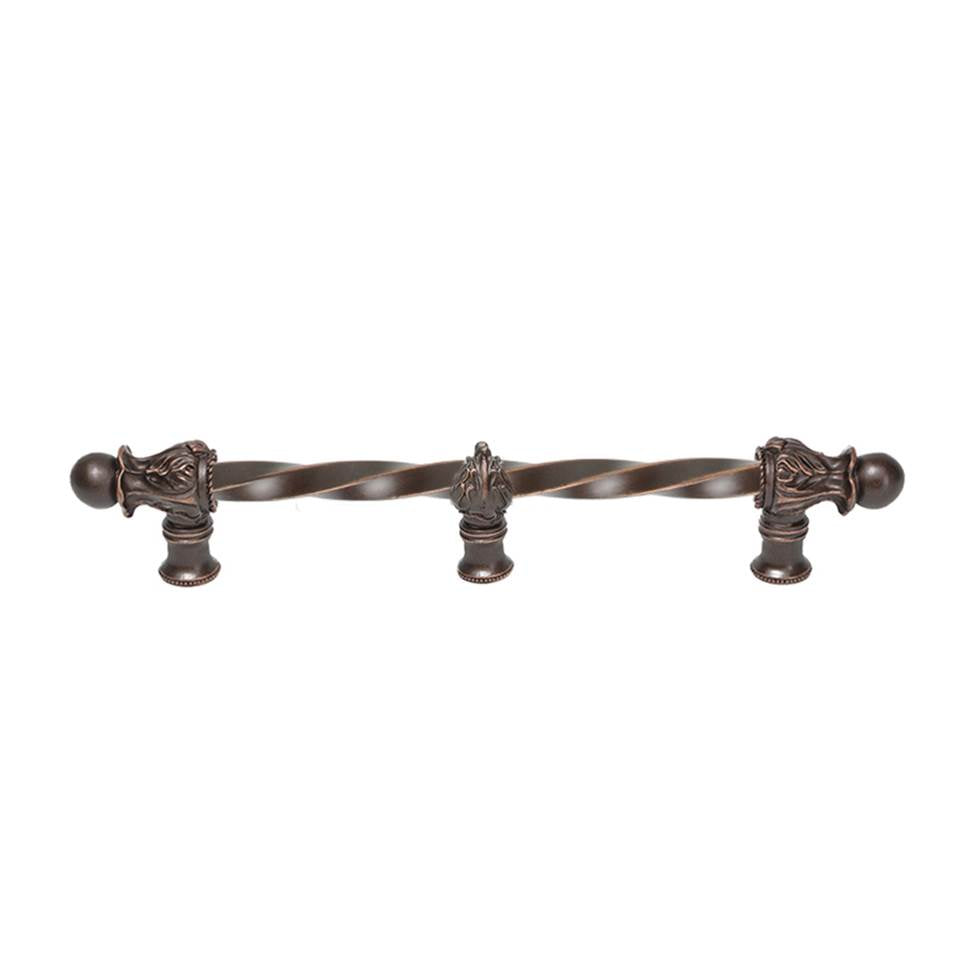 Carpe Diem Hardware - Acanthus 9'' O.C. (Approx.) With 3/8'' Twist Bar Romanesque Style With Center Brace - Oil Rubbed Bronze