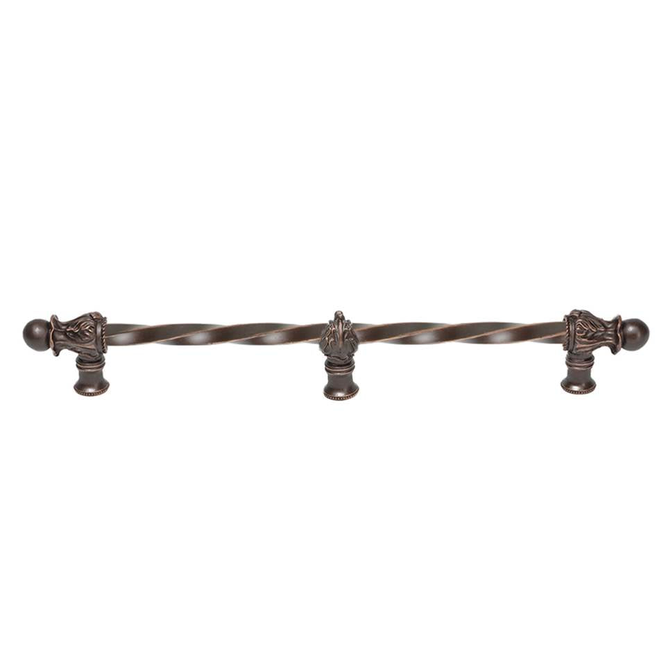 Carpe Diem Hardware - Acanthus 18'' O.C. (Approx.) With 3/8'' Twist Bar Romanesque Style With Center Brace - Oil Rubbed Bronze