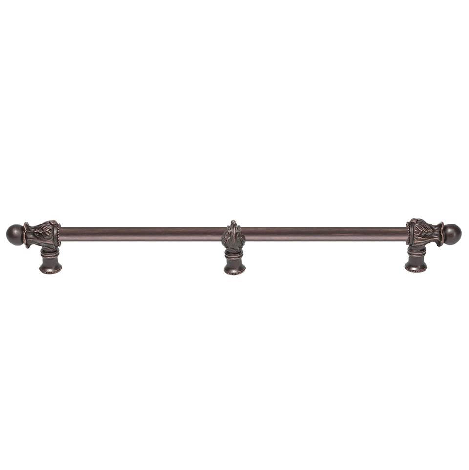 Carpe Diem Hardware - Acanthus 22'' O.C. {Approx.} w/ 1/2'' Round Smooth Bar Romanesque Style w/ Center Brace - Gilded Mercury