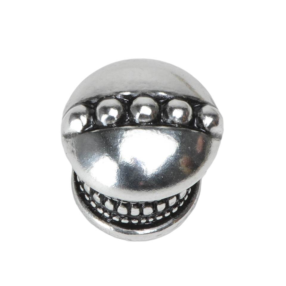 Beaded Round Knob W/ Beaded Center And Beaded Treatment On Bottom