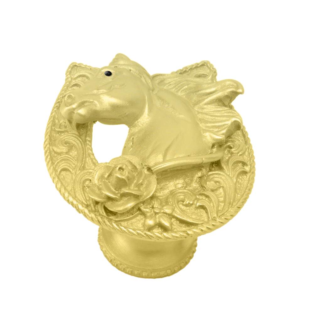 Carpe Diem Hardware - Horse In A Horse Shoe w/ A Rose Knob Left - Chalice