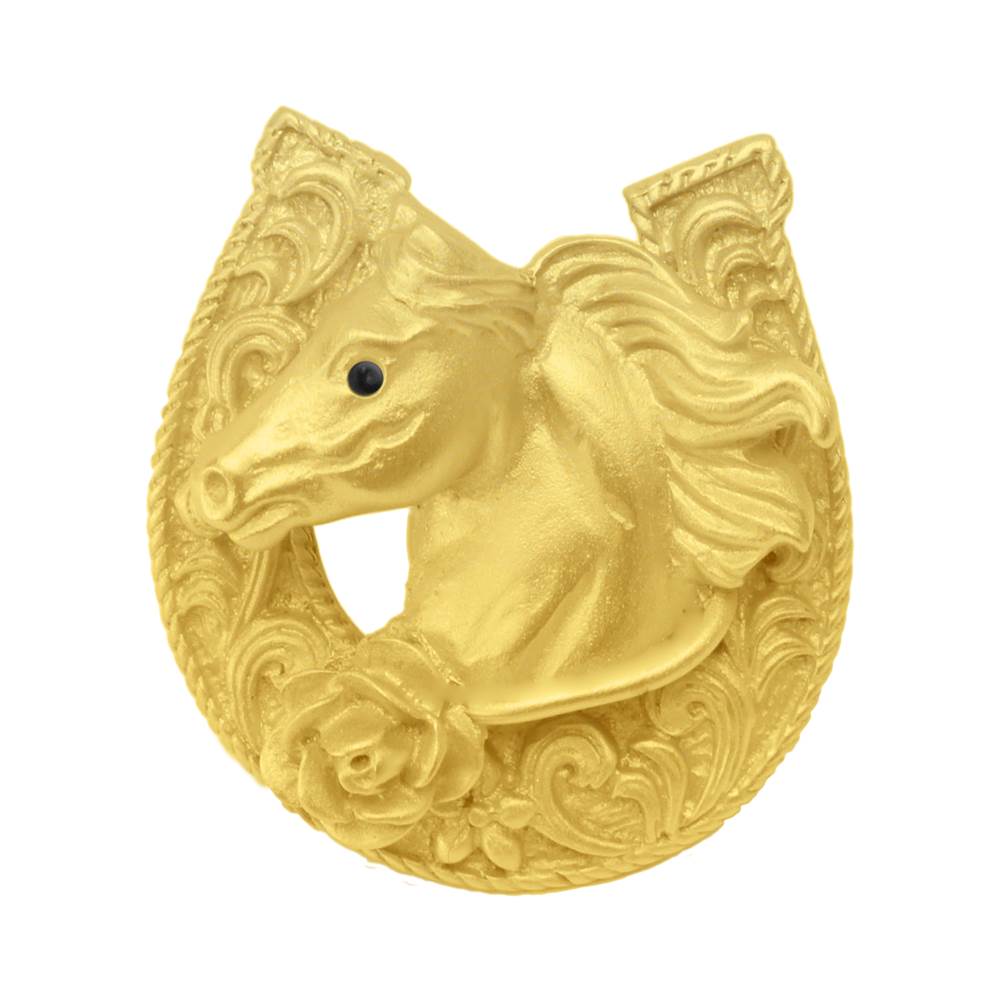 Horse In A Horse Shoe w/ A Rose Knob Left