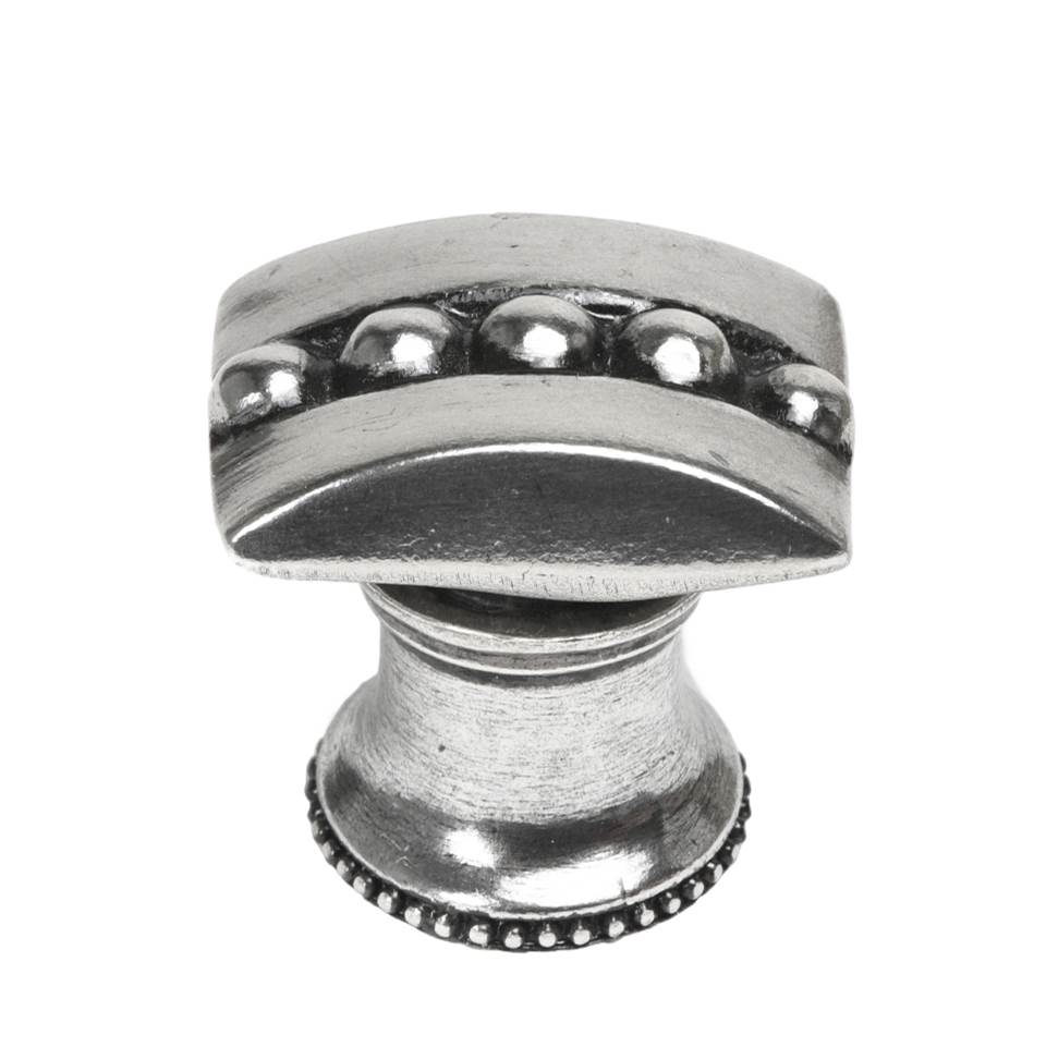 Beaded Center Rectangle Knob With Flared Foot