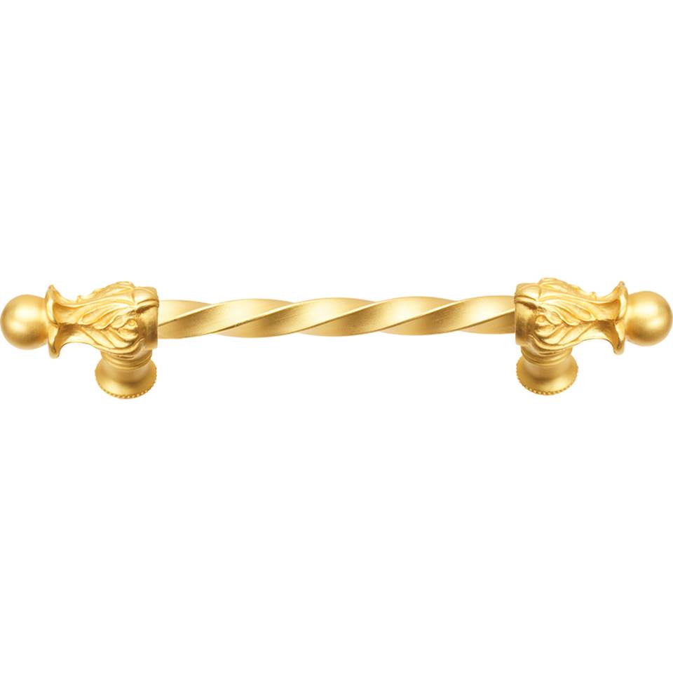 Carpe Diem Hardware - Acanthus 6'' O.C. (Approx.) With 3/8'' Twist Bar Long Pull Romanesque Style In Gilded Mercury. - Gilded Mercury