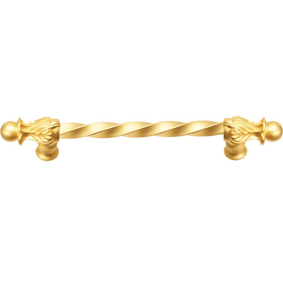Carpe Diem Hardware - Acanthus 9'' O.C. (Approx.) With 3/8'' Twist Bar Long Pull Romanesque Style In Gilded Mercury. - Gilded Mercury
