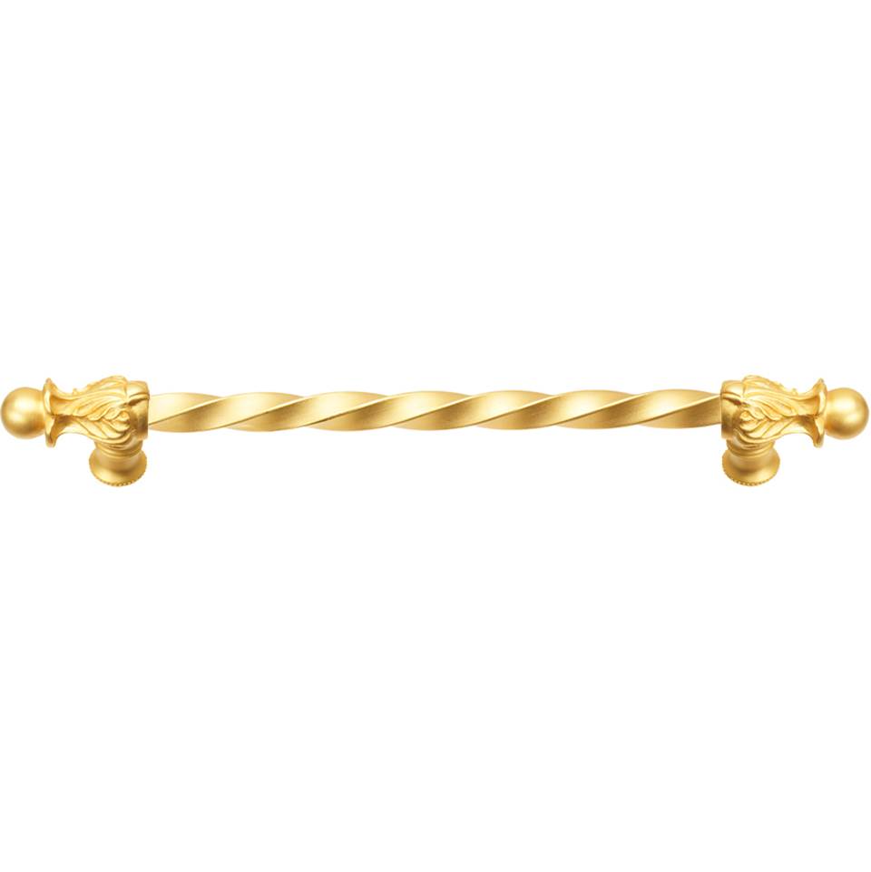 Carpe Diem Hardware - Acanthus 12'' O.C. (Approx.) With 3/8'' Twist Bar Long Pull Romanesque Style In Gilded Mercury. - Gilded Mercury